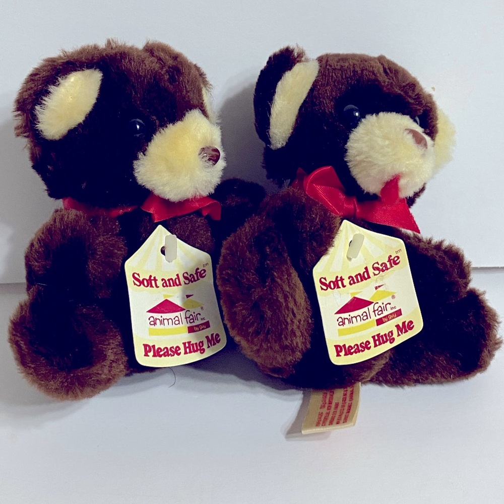 1981 Vintage 'Fraternal' Twin Bears by Animal Fair of MN for Collectors